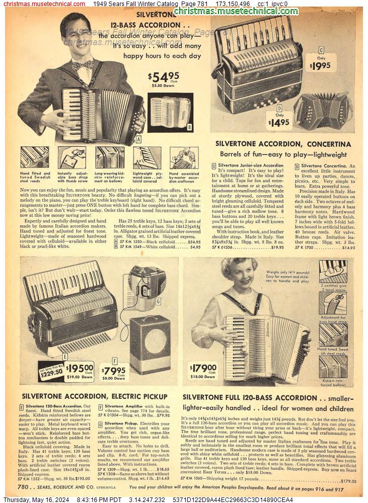 1949 Sears Fall Winter Catalog, Page 781