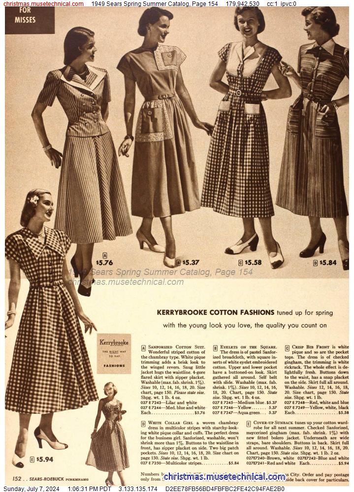 1949 Sears Spring Summer Catalog, Page 154