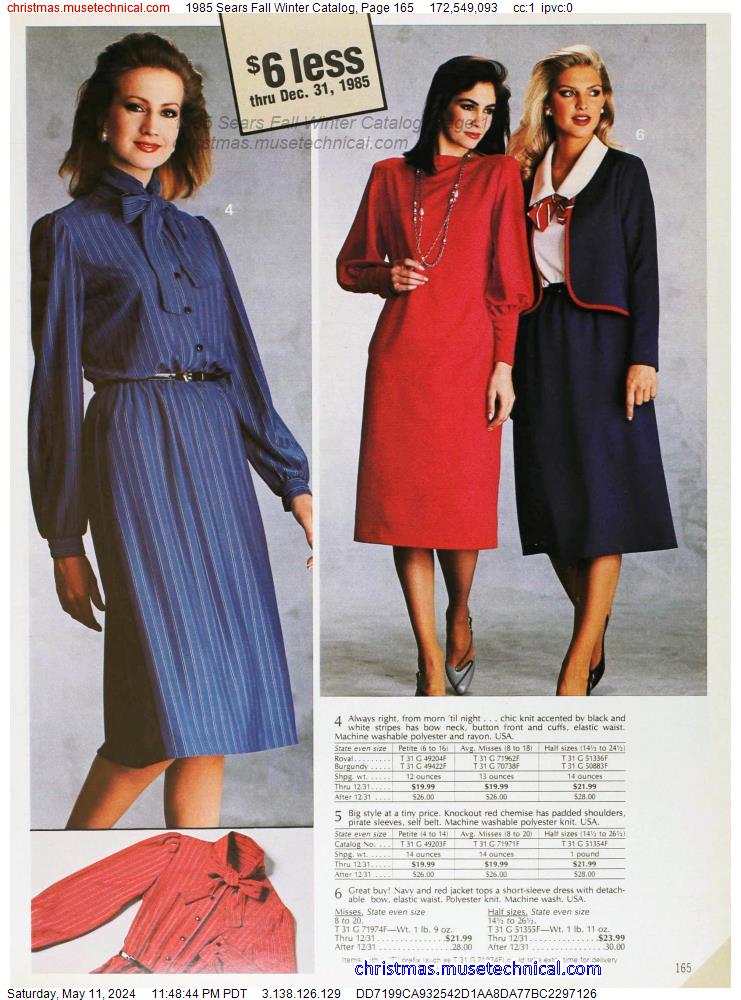 1985 Sears Fall Winter Catalog, Page 165