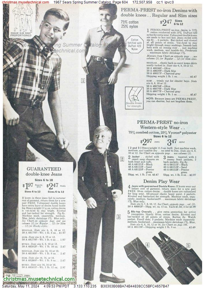 1967 Sears Spring Summer Catalog, Page 604