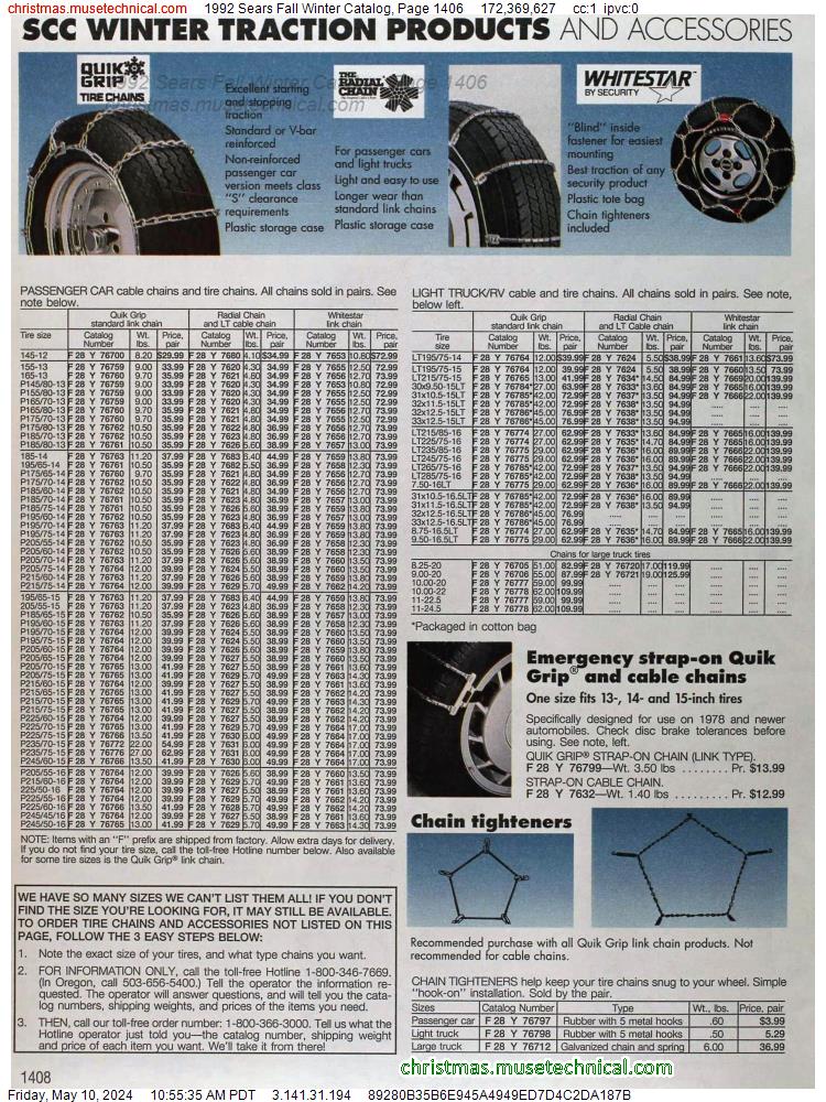 1992 Sears Fall Winter Catalog, Page 1406