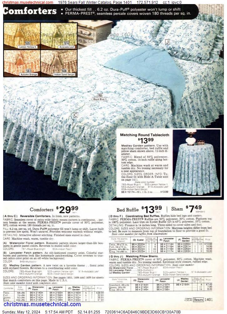 1976 Sears Fall Winter Catalog, Page 1401