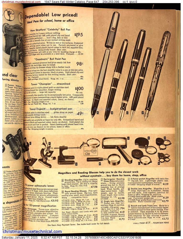 1947 Sears Fall Winter Catalog, Page 647