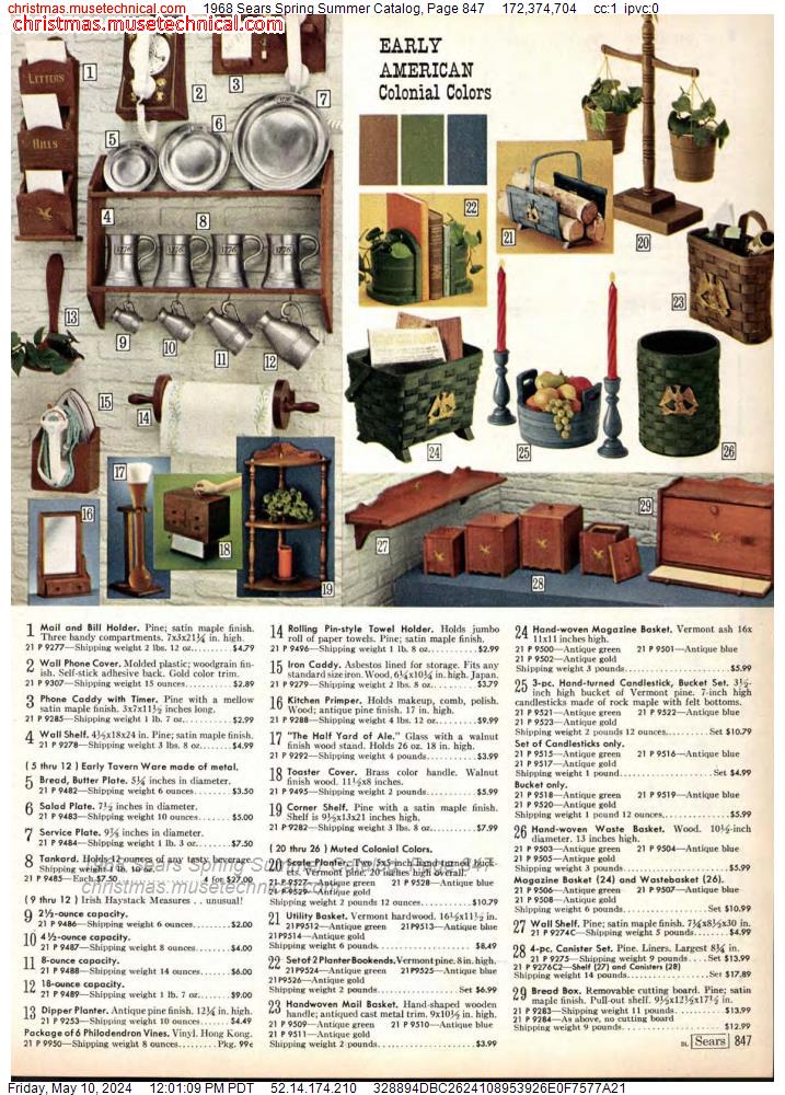 1968 Sears Spring Summer Catalog, Page 847