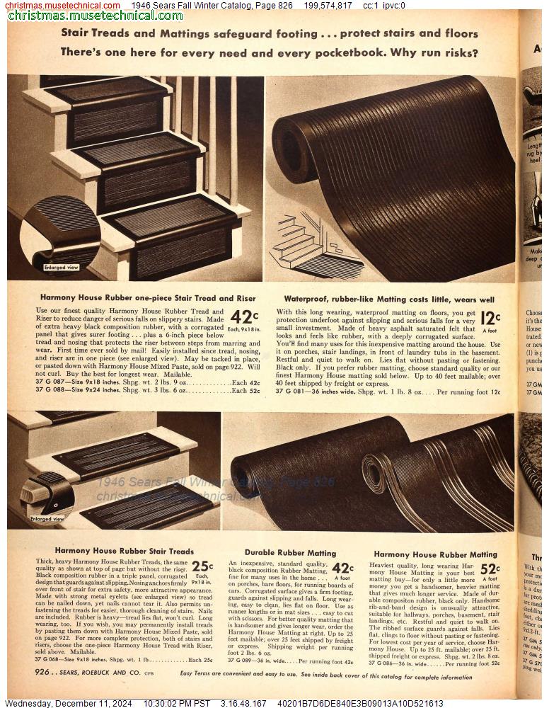 1946 Sears Fall Winter Catalog, Page 826