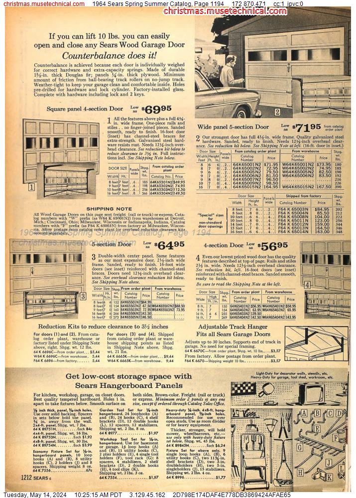 1964 Sears Spring Summer Catalog, Page 1194
