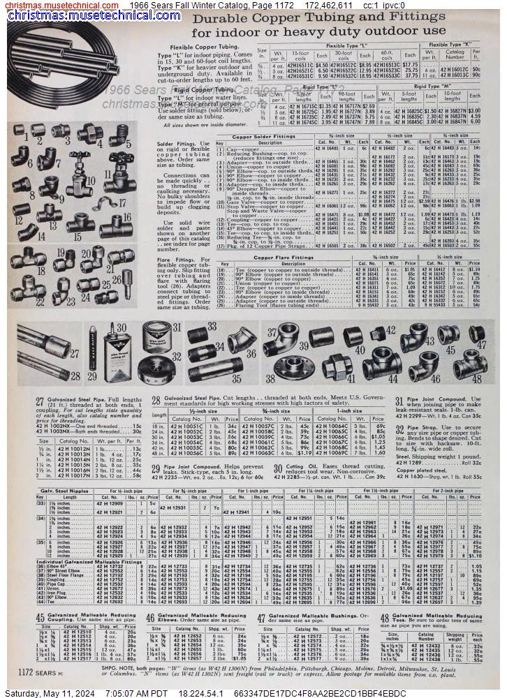 1966 Sears Fall Winter Catalog, Page 1172