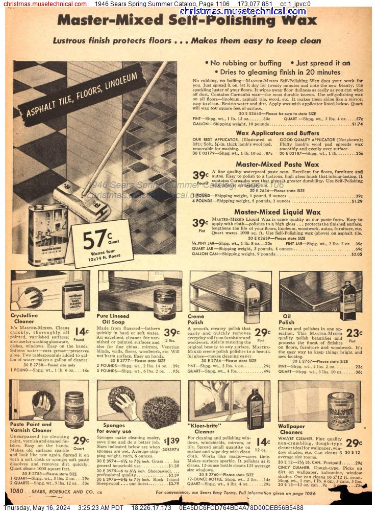 1946 Sears Spring Summer Catalog, Page 1106