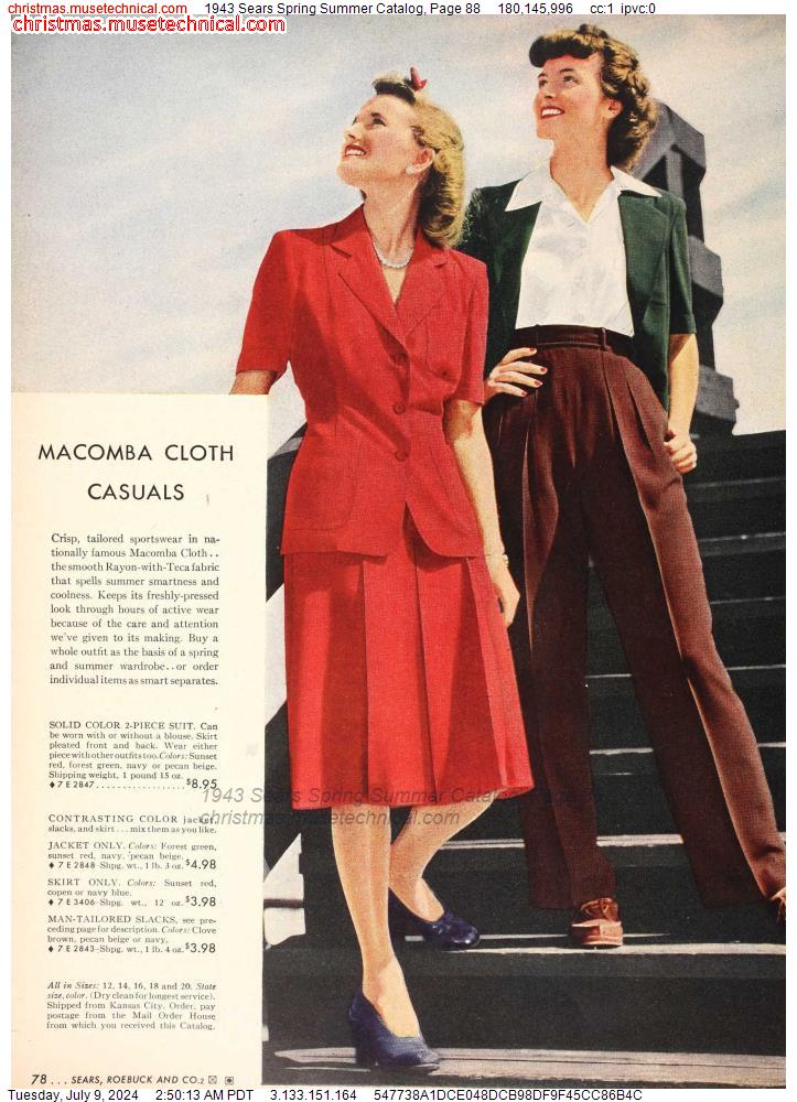 1943 Sears Spring Summer Catalog, Page 88