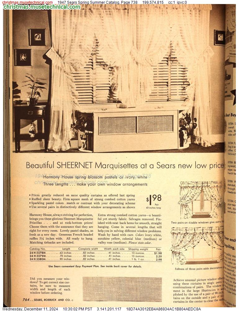 1947 Sears Spring Summer Catalog, Page 738