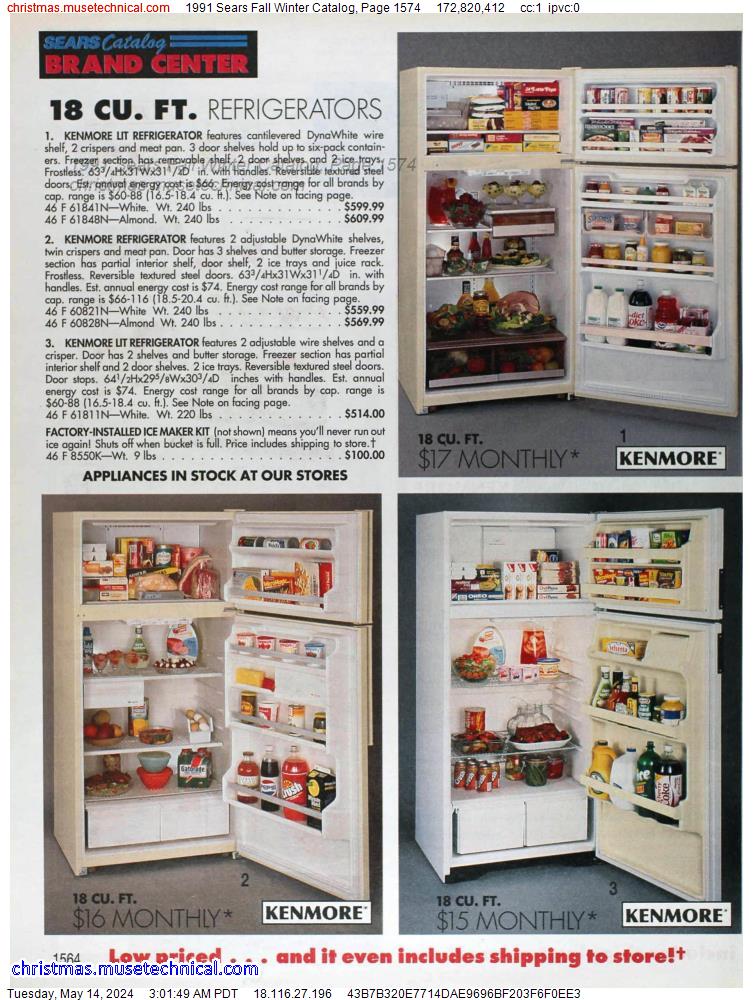1991 Sears Fall Winter Catalog, Page 1574