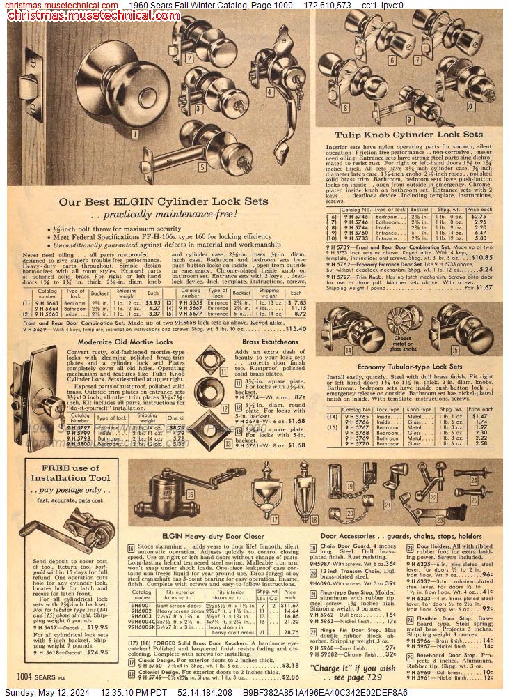 1960 Sears Fall Winter Catalog, Page 1000