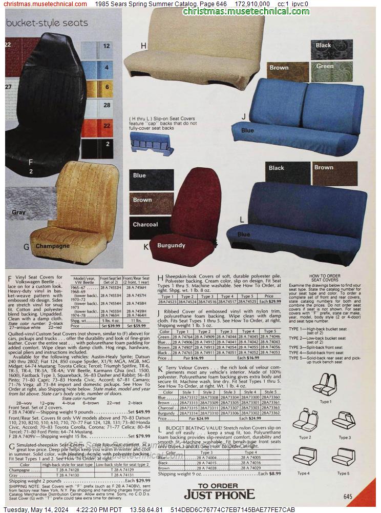 1985 Sears Spring Summer Catalog, Page 646