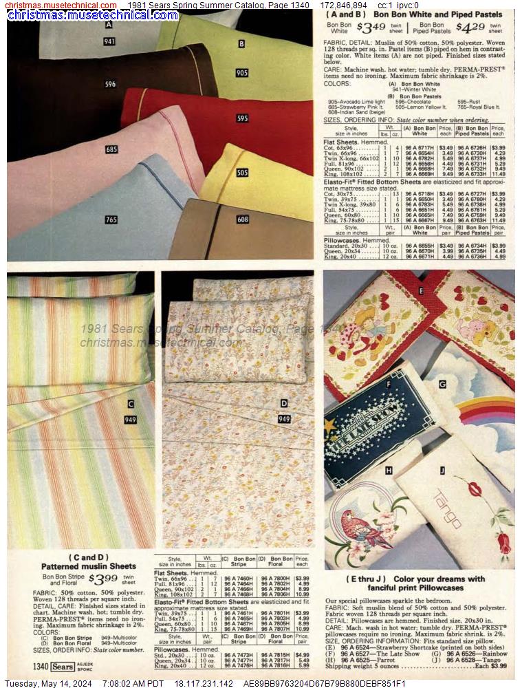 1981 Sears Spring Summer Catalog, Page 1340