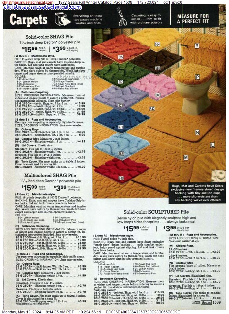 1977 Sears Fall Winter Catalog, Page 1539