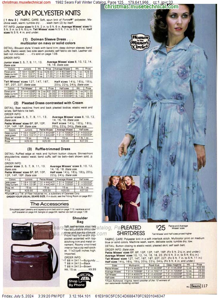 1982 Sears Fall Winter Catalog, Page 125