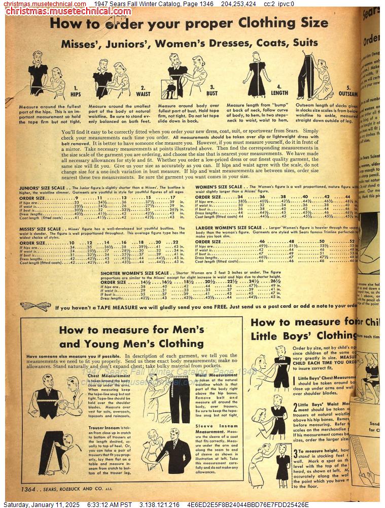 1947 Sears Fall Winter Catalog, Page 1346