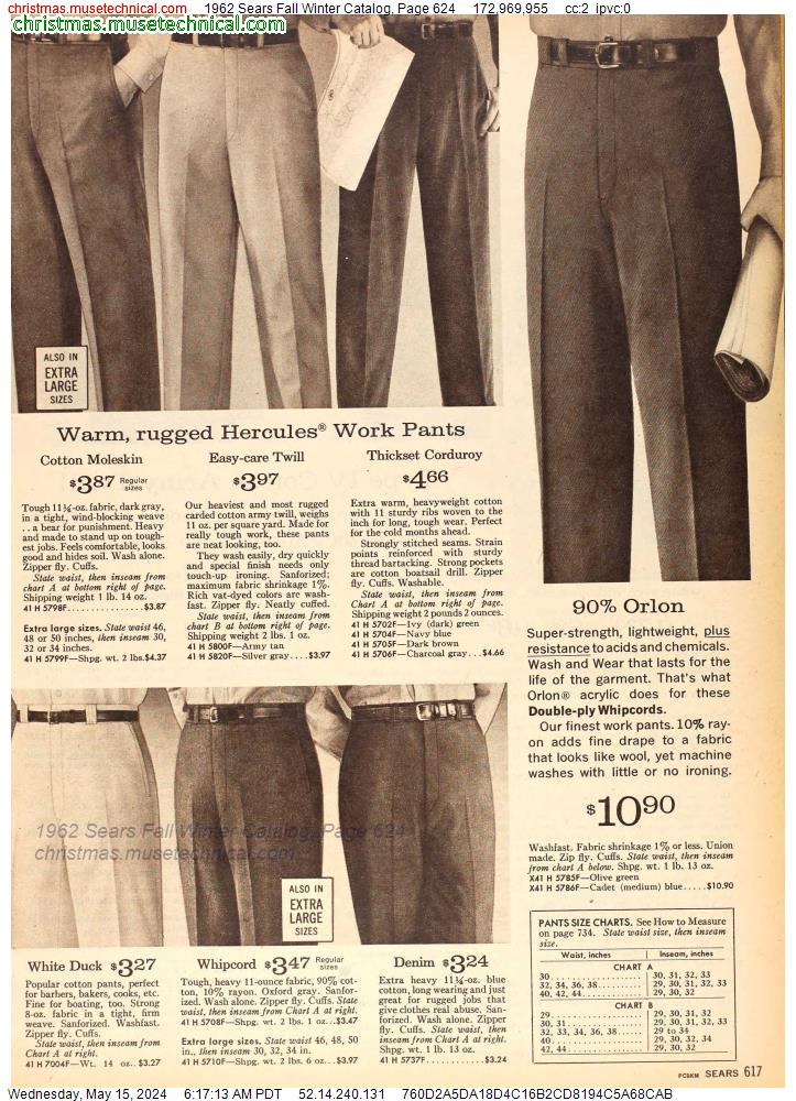 1962 Sears Fall Winter Catalog, Page 624