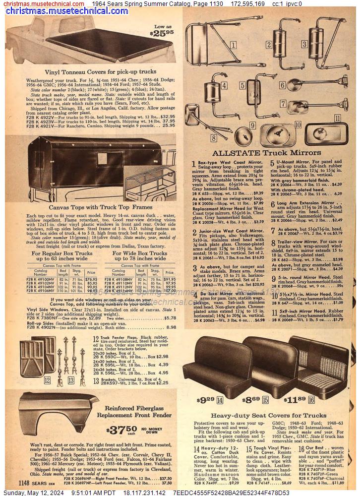 1964 Sears Spring Summer Catalog, Page 1130