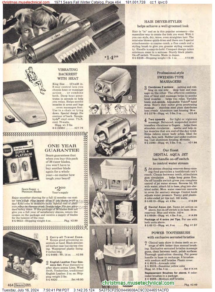 1971 Sears Fall Winter Catalog, Page 464