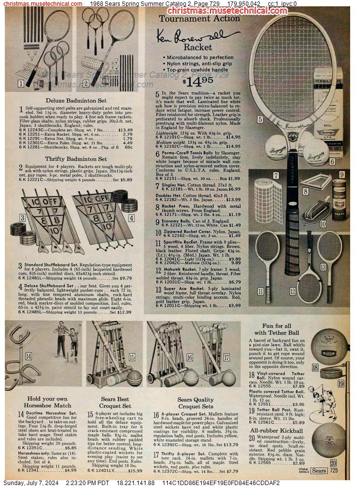 1968 Sears Spring Summer Catalog 2, Page 729