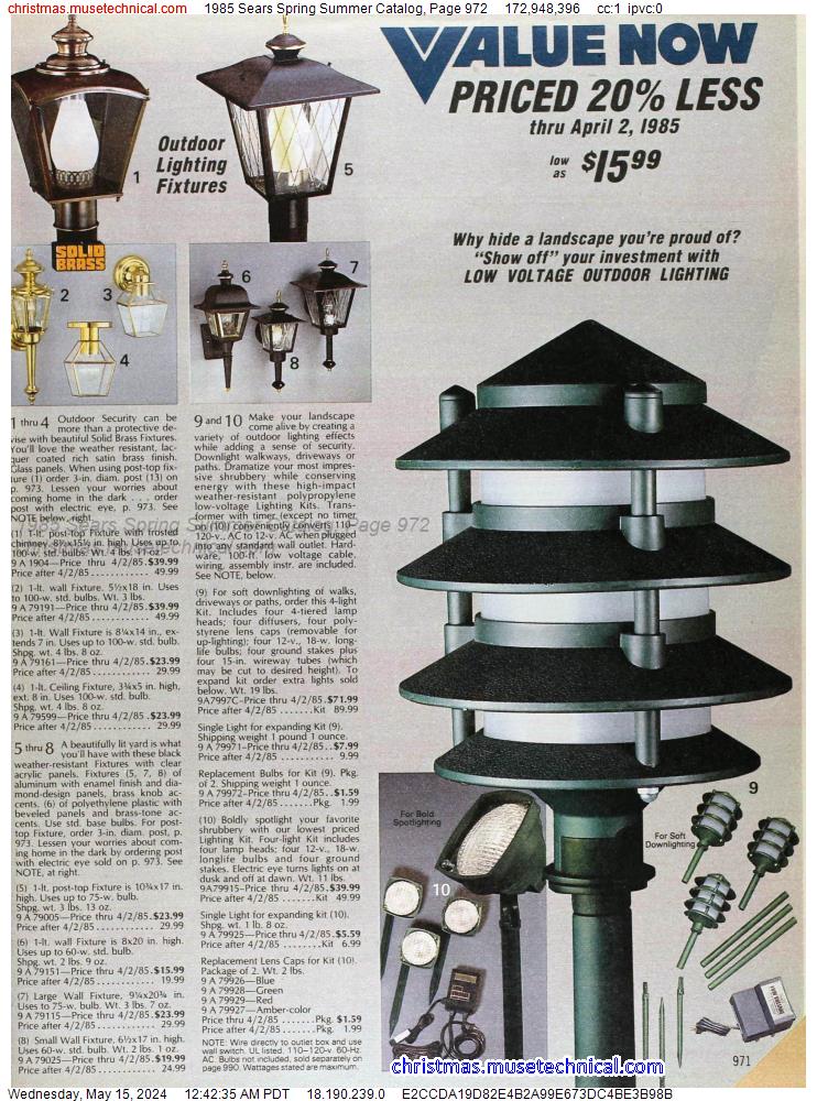 1985 Sears Spring Summer Catalog, Page 972