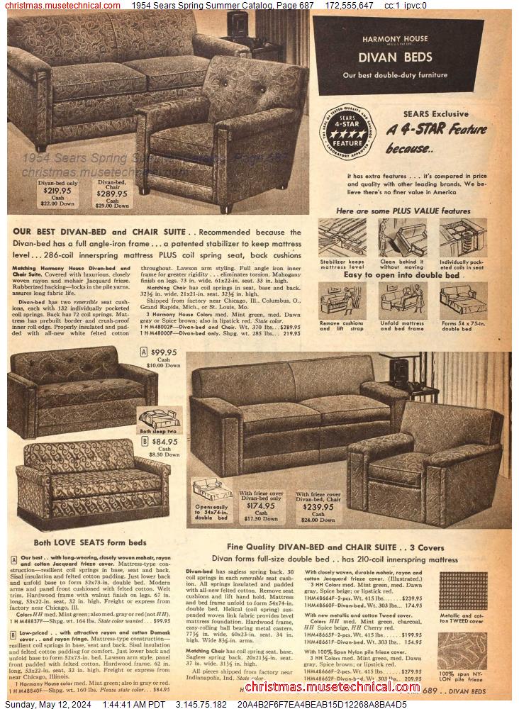 1954 Sears Spring Summer Catalog, Page 687
