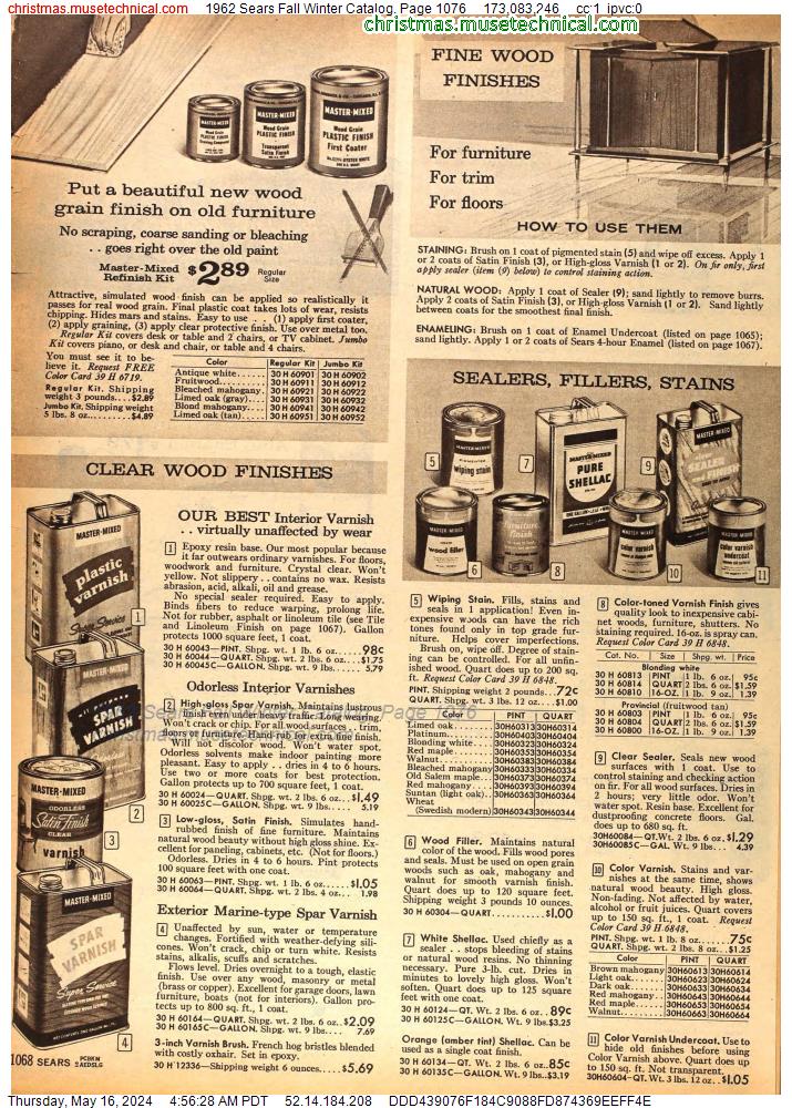 1962 Sears Fall Winter Catalog, Page 1076