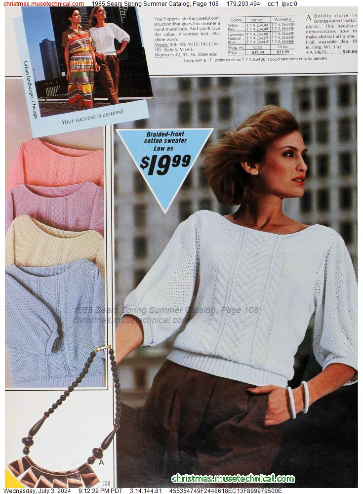 1985 Sears Spring Summer Catalog, Page 108