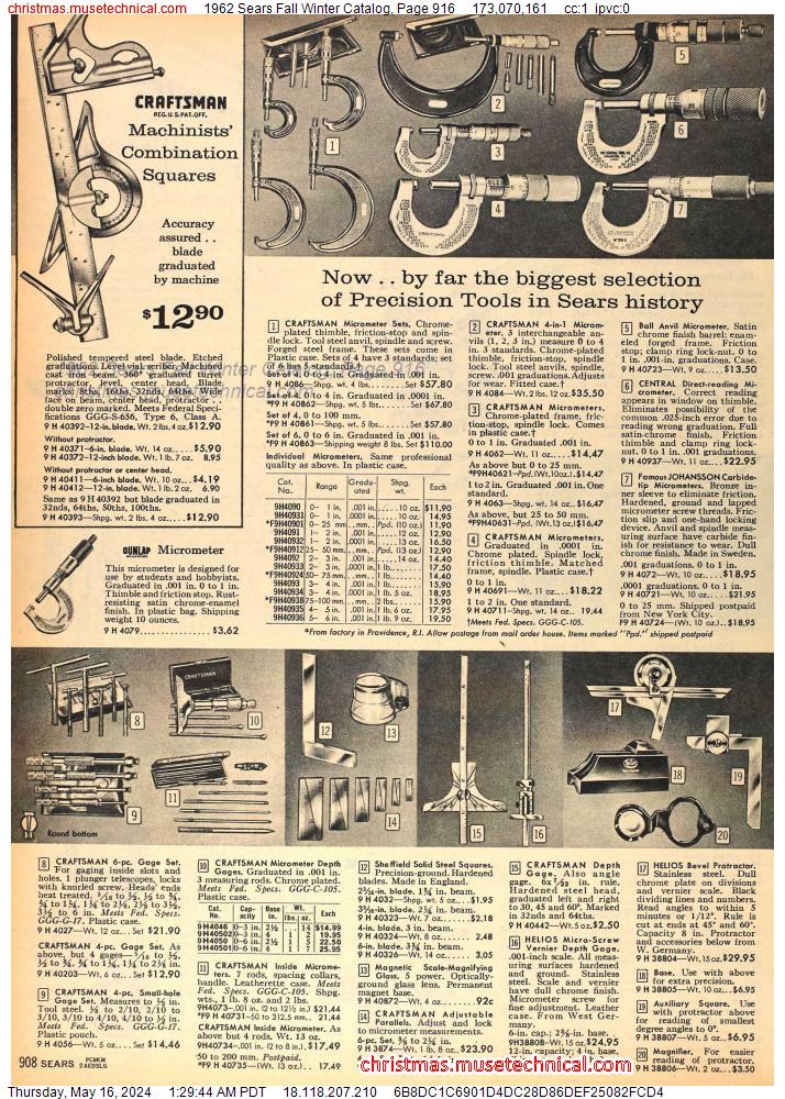 1962 Sears Fall Winter Catalog, Page 916