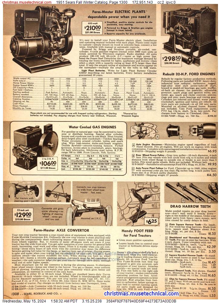 1951 Sears Fall Winter Catalog, Page 1300