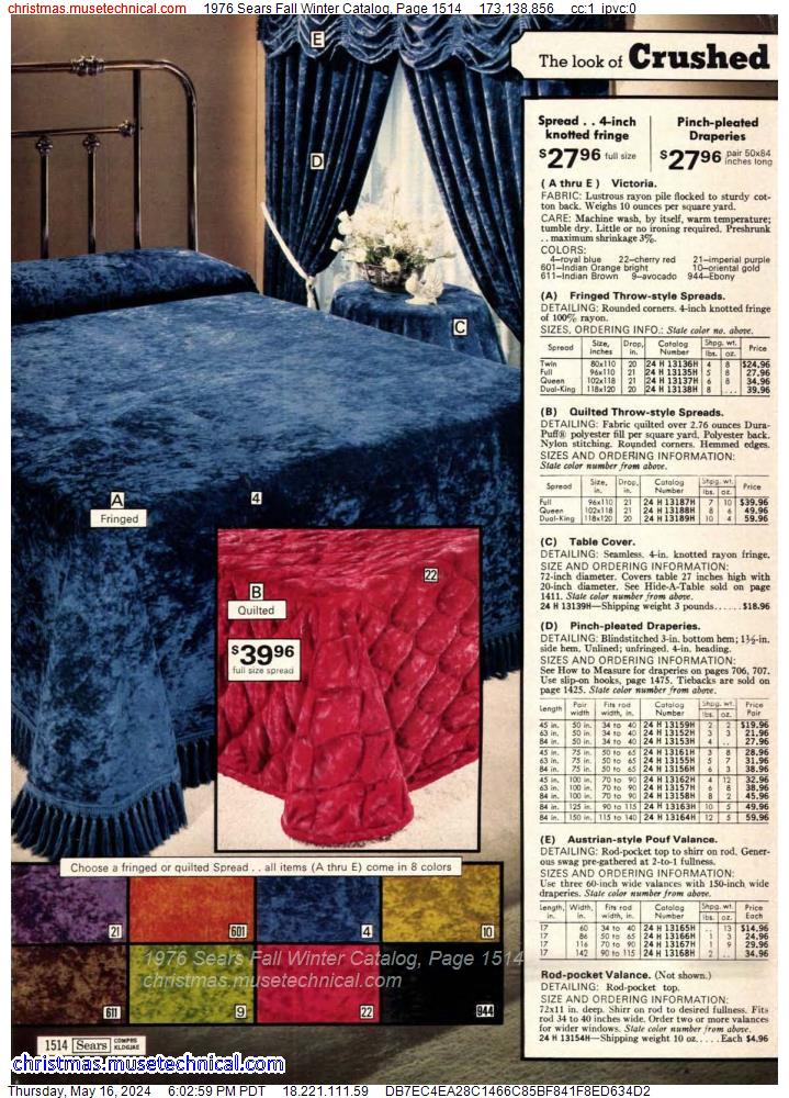 1976 Sears Fall Winter Catalog, Page 1514