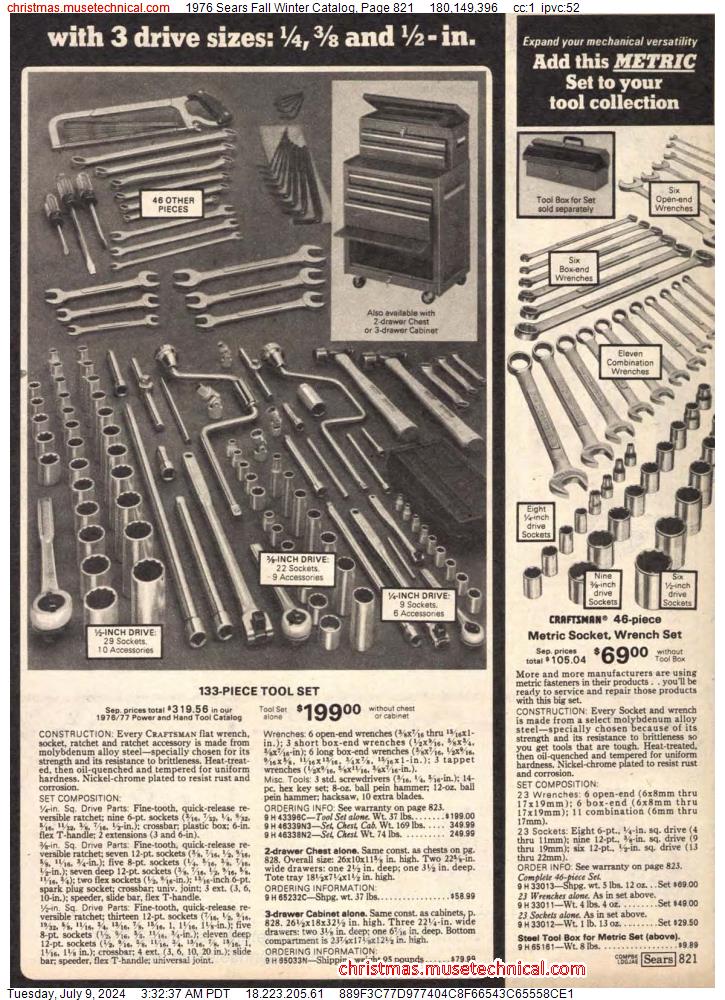 1976 Sears Fall Winter Catalog, Page 821