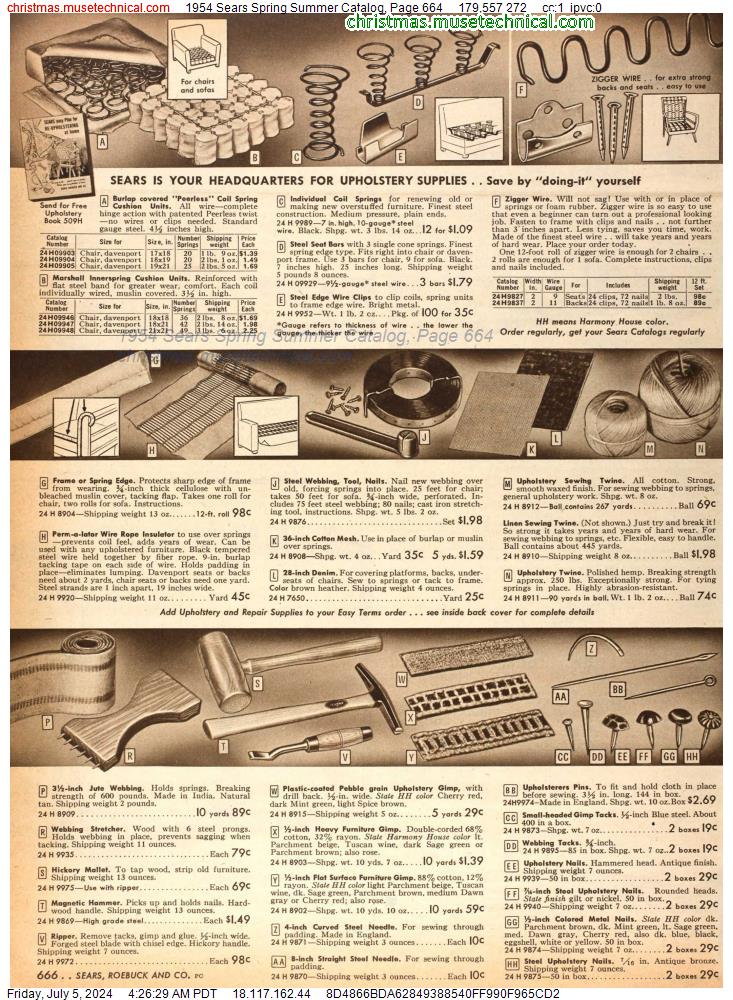 1954 Sears Spring Summer Catalog, Page 664