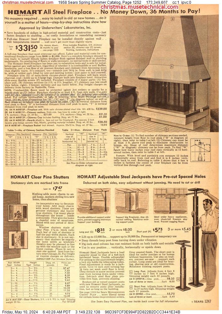 1958 Sears Spring Summer Catalog, Page 1252