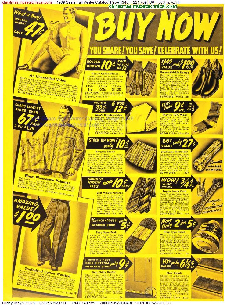 1939 Sears Fall Winter Catalog, Page 1346