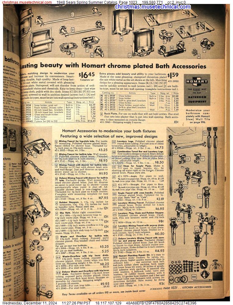 1948 Sears Spring Summer Catalog, Page 1023