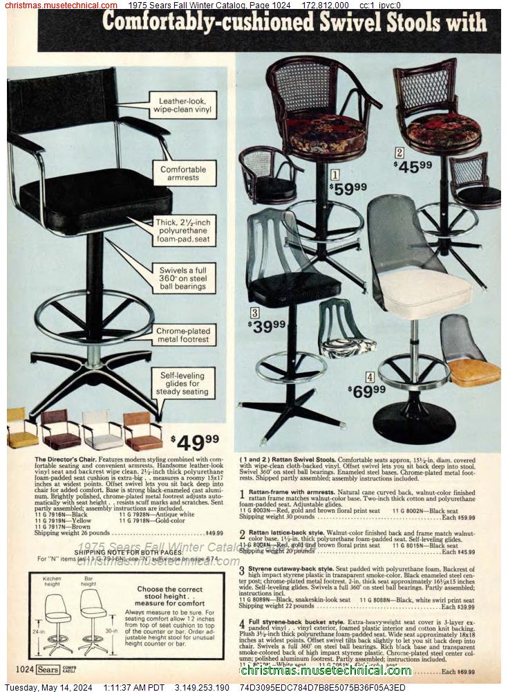 1975 Sears Fall Winter Catalog, Page 1024