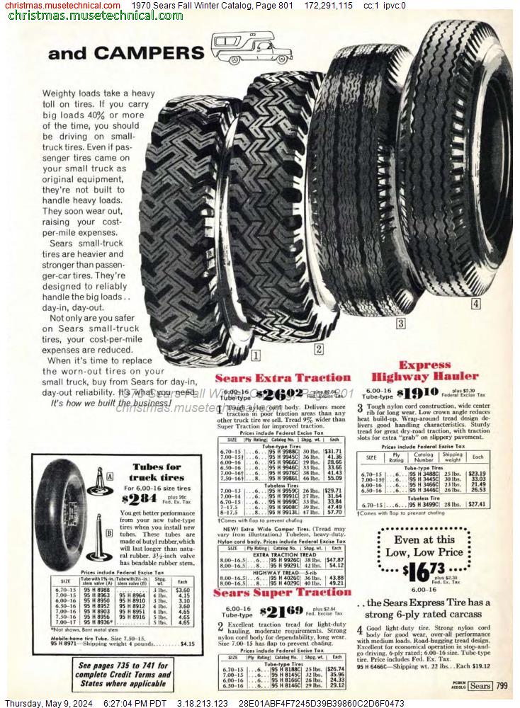 1970 Sears Fall Winter Catalog, Page 801