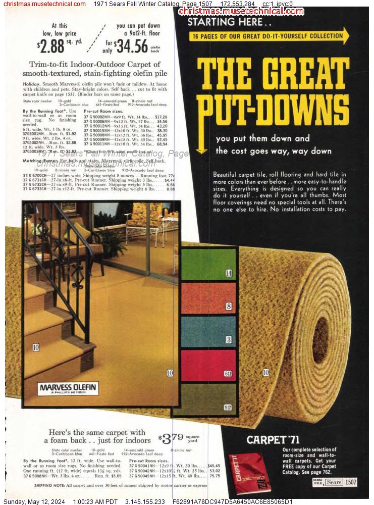 1971 Sears Fall Winter Catalog, Page 1507