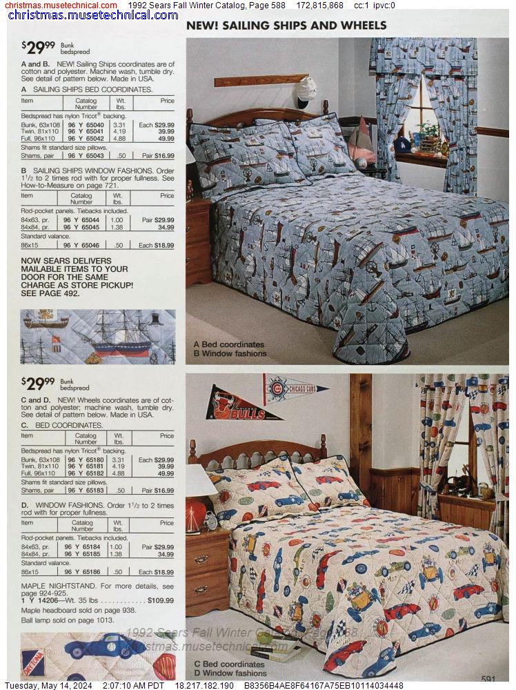 1992 Sears Fall Winter Catalog, Page 588