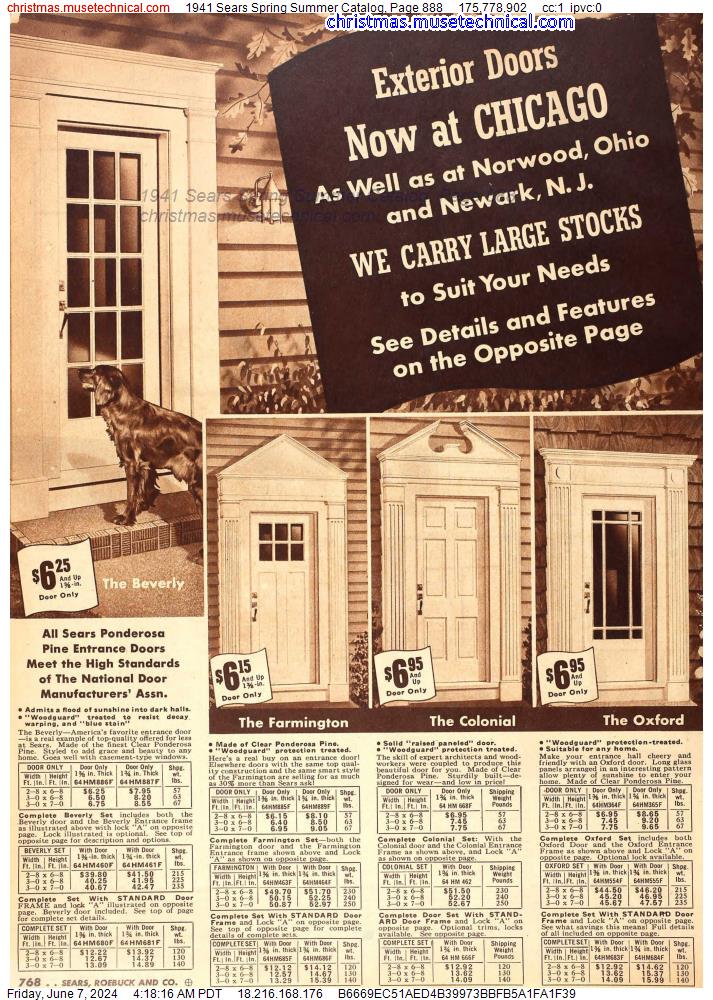 1941 Sears Spring Summer Catalog, Page 888
