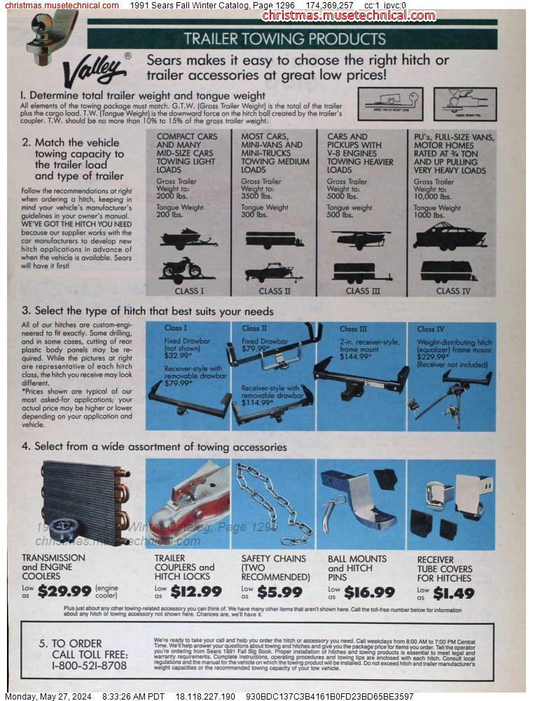 1991 Sears Fall Winter Catalog, Page 1296