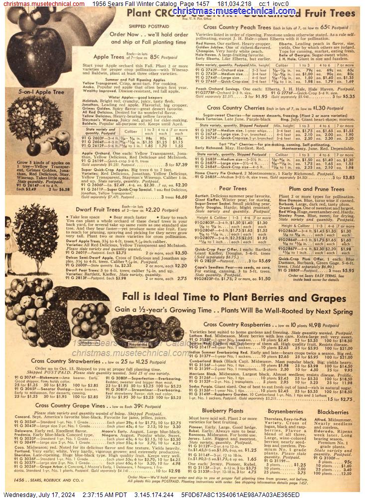 1956 Sears Fall Winter Catalog, Page 1457