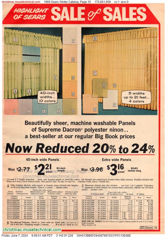 1969 Sears Winter Catalog, Page 15