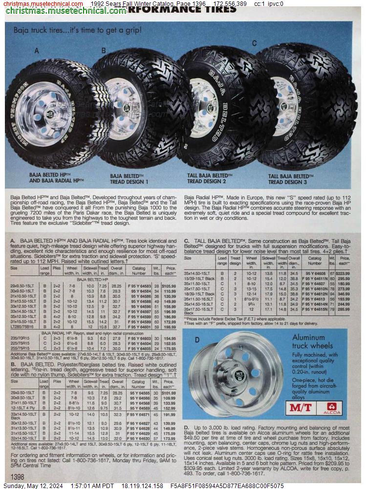 1992 Sears Fall Winter Catalog, Page 1396