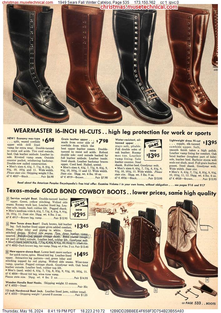 1949 Sears Fall Winter Catalog, Page 535