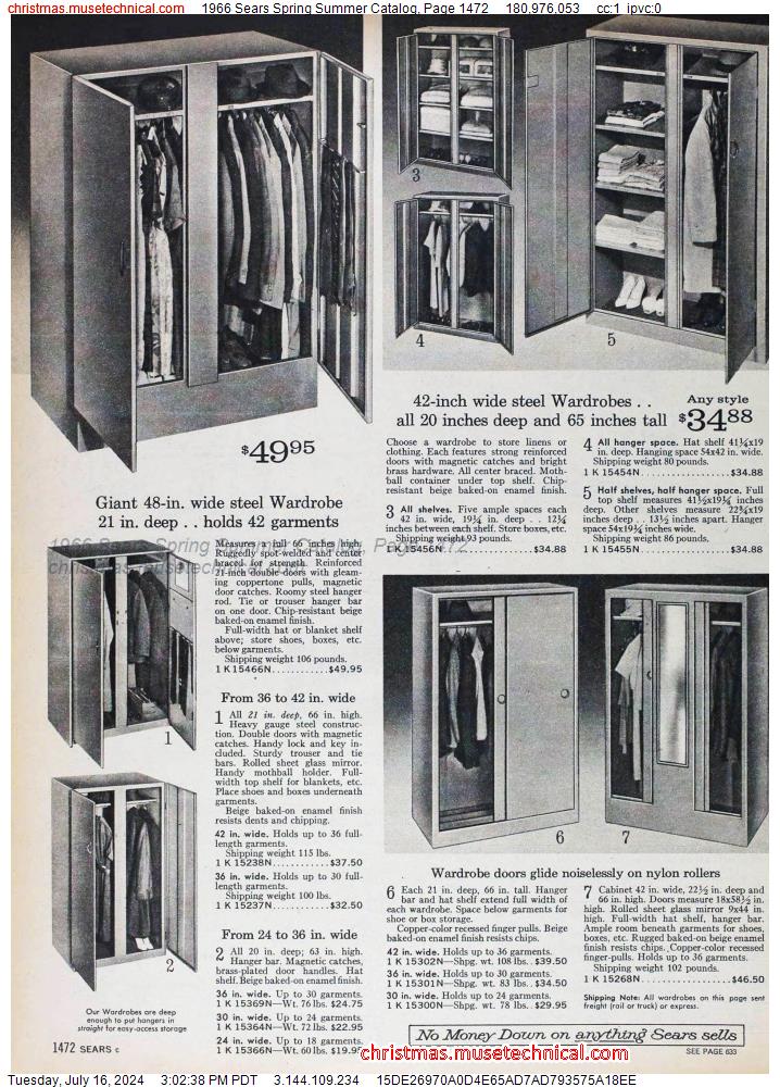 1966 Sears Spring Summer Catalog, Page 1472