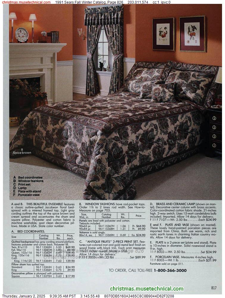 1991 Sears Fall Winter Catalog, Page 826