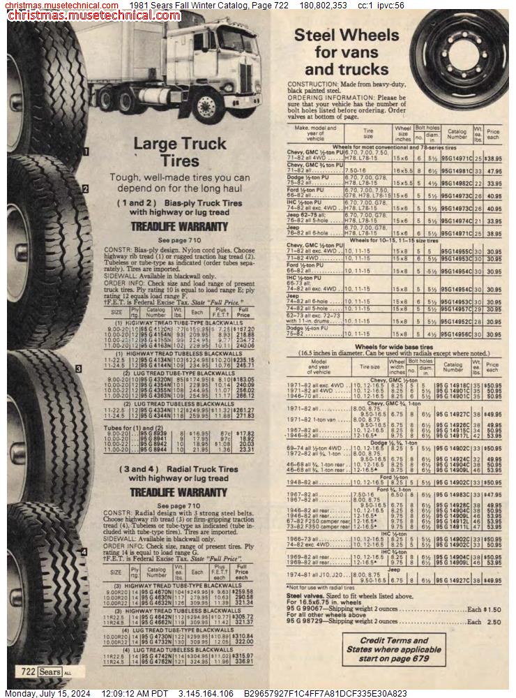 1981 Sears Fall Winter Catalog, Page 722